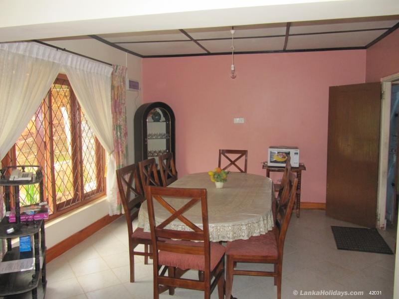 Dining area of bungalow